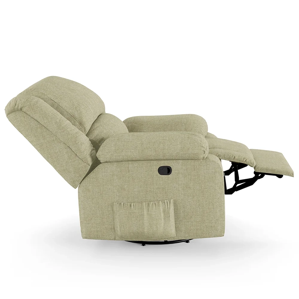 Poltrona do Papai Reclinável Pietra Glider Giratória USB FH9 Linho Bege - Mpozenato