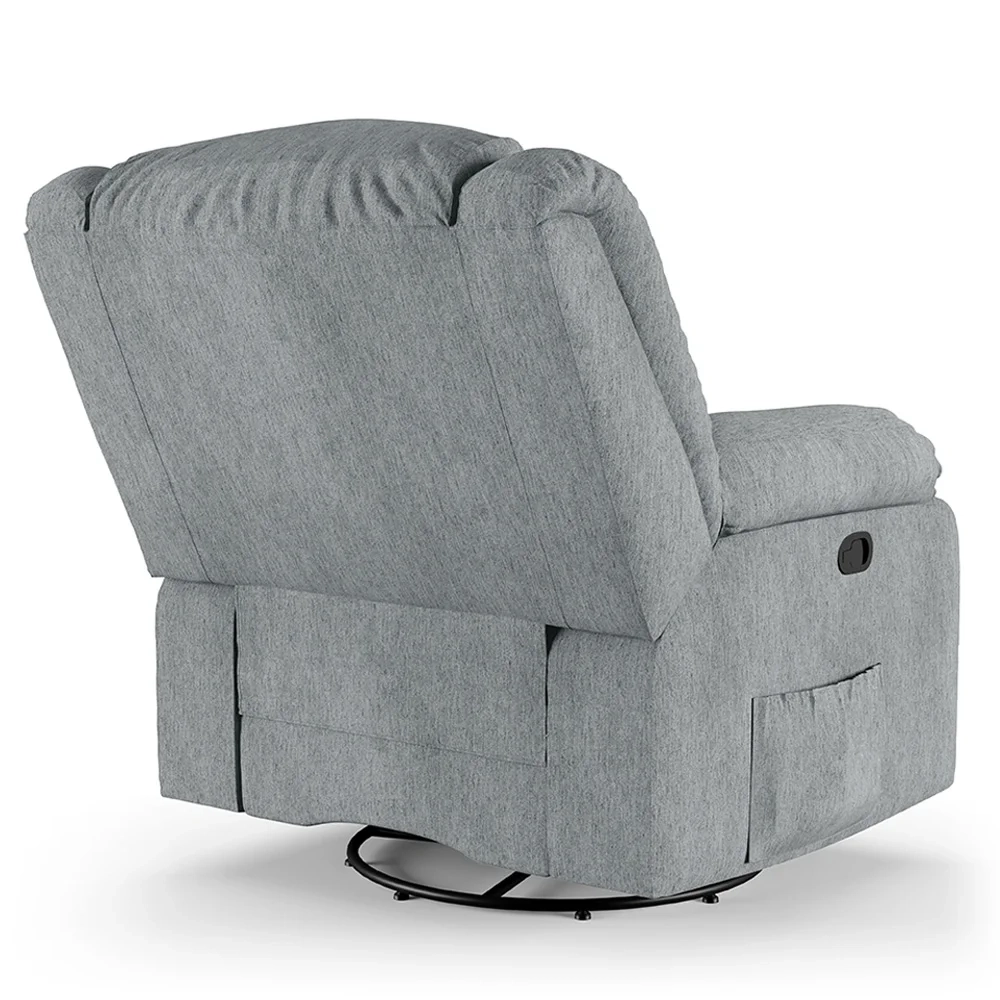 Poltrona do Papai Reclinável Pietra Glider Giratória USB FH9 Linho Cinza - Mpozenato