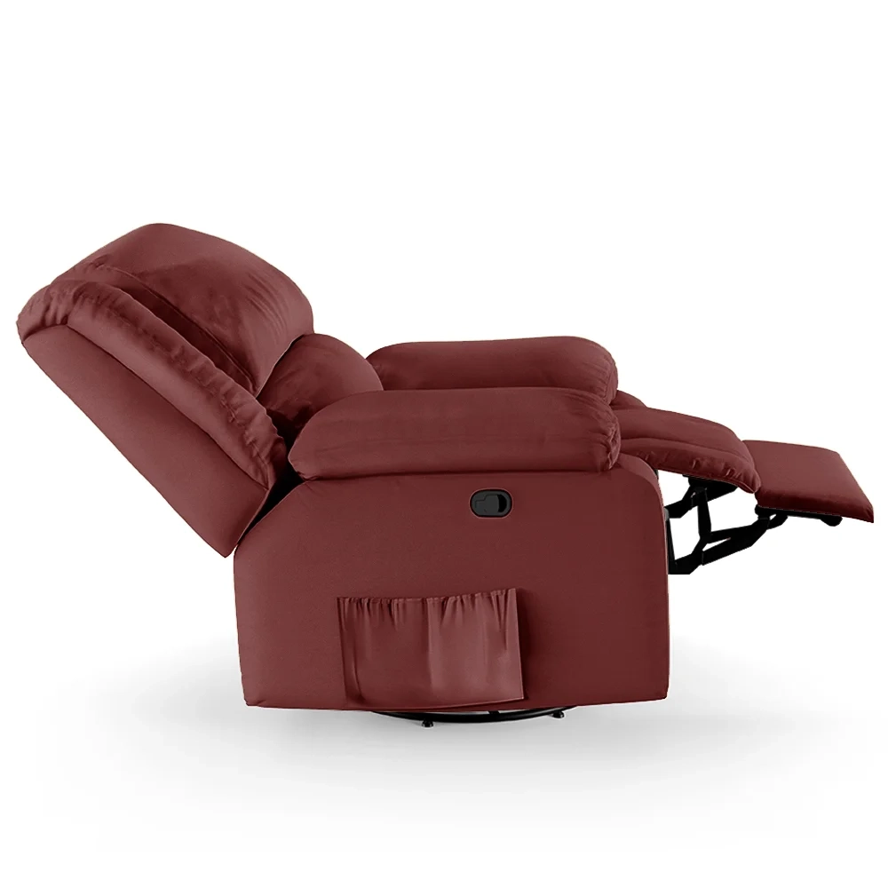 Poltrona do Papai Reclinável Pietra Glider Giratória USB FH9 PU Vermelho - Mpozenato