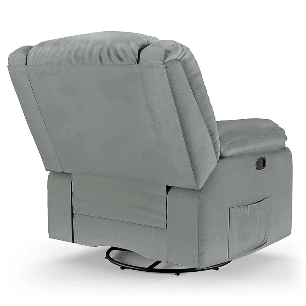 Poltrona do Papai Reclinável Pietra Glider Giratória USB FH9 PU Cinza - Mpozenato