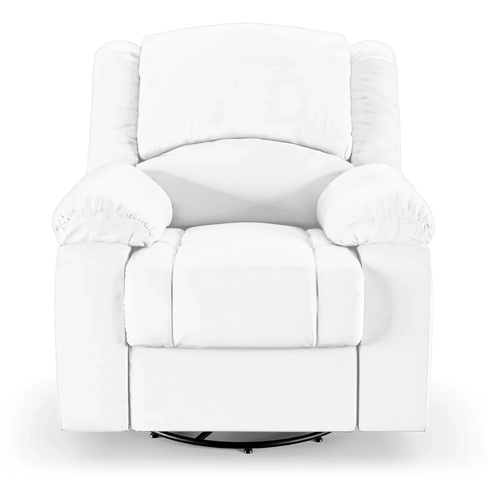 Poltrona do Papai Reclinável Pietra Glider Giratória USB FH9 PU Branco - Mpozenato