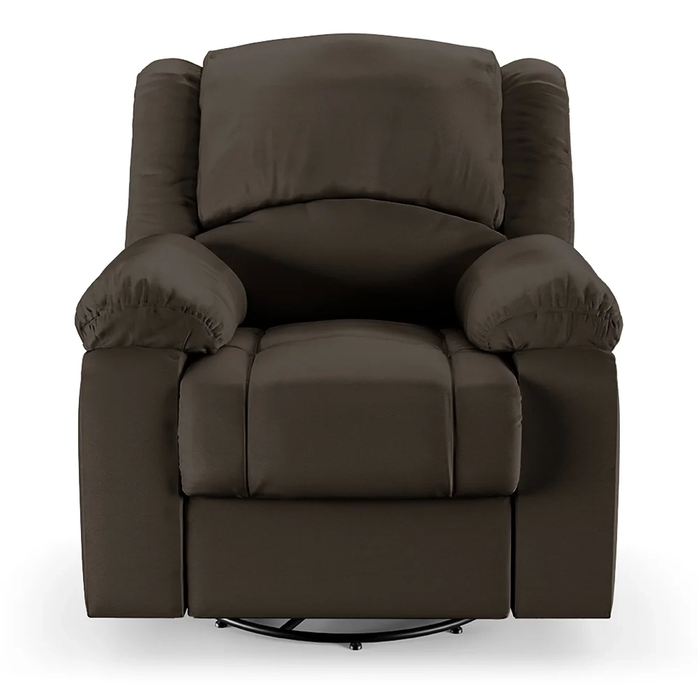 Poltrona do Papai Reclinável Pietra Glider Giratória USB FH9 PU Marrom - Mpozenato