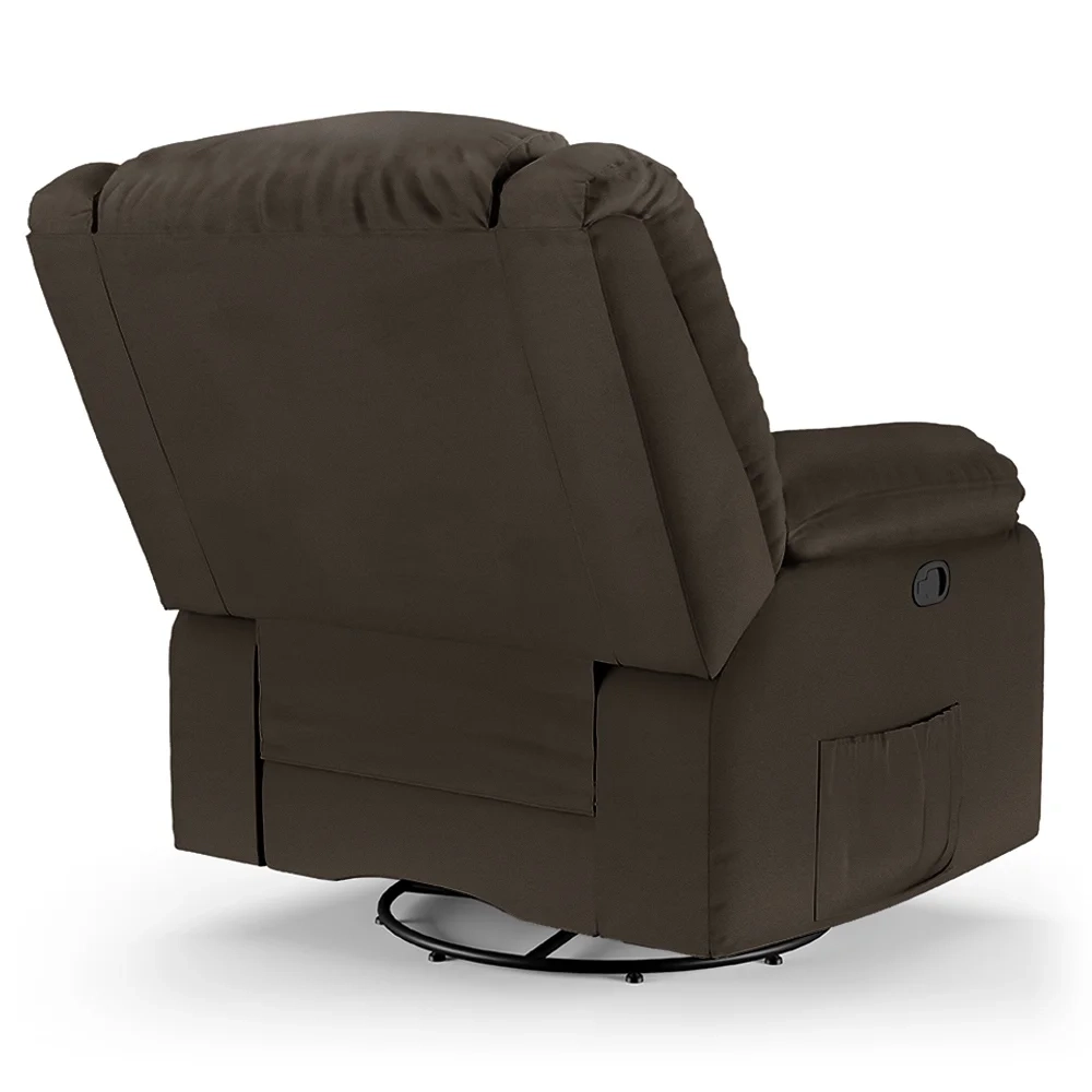 Poltrona do Papai Reclinável Pietra Glider Giratória USB FH9 PU Marrom - Mpozenato