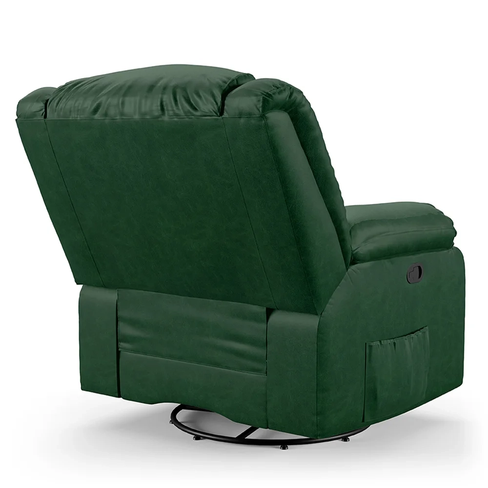 Poltrona do Papai Reclinável Pietra Glider Giratória USB FH9 PU Verde Musgo - Mpozenato