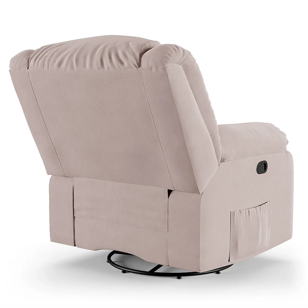 Poltrona do Papai Reclinável Pietra Glider Giratória USB FH9 Veludo Rosê - Mpozenato