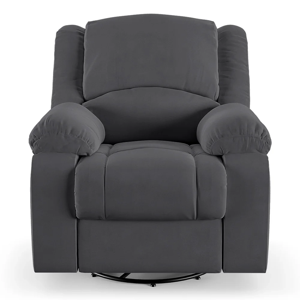 Poltrona do Papai Reclinável Pietra Glider Giratória USB FH9 Veludo Cinza - Mpozenato