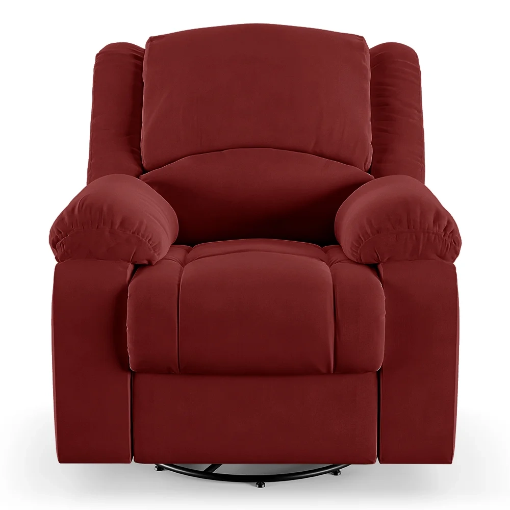 Poltrona do Papai Reclinável Pietra Glider Giratória USB FH9 Veludo Vermelho - Mpozenato