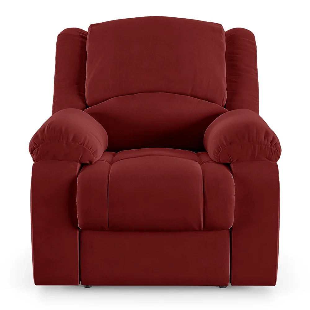 Poltrona do Papai Reclinável Pietra Power Elétrica Massagem FH9 Veludo Vermelho - Mpozenato