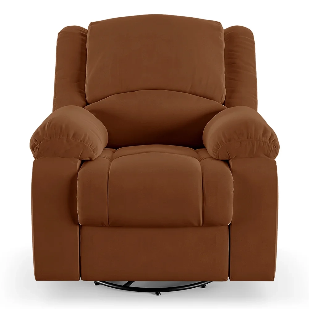 Poltrona do Papai Reclinável Pietra Glider Giratória USB FH9 Veludo Terracota - Mpozenato