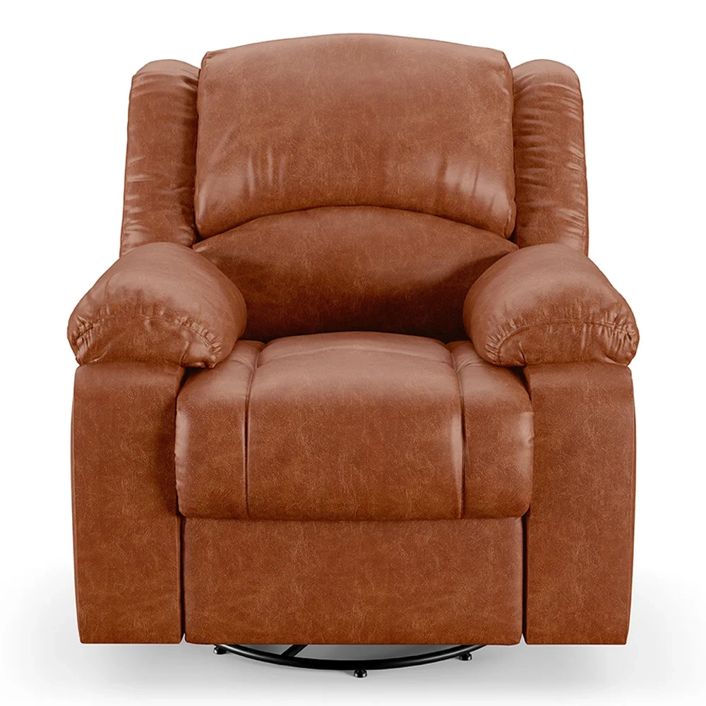 Poltrona do Papai Reclinável Pietra Glider Giratória USB FH9 PU Caramelo Brilho - Mpozenato