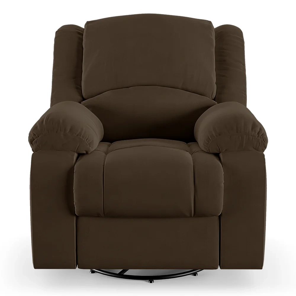 Poltrona do Papai Reclinável Pietra Glider Giratória Massagem FH9 Veludo Marrom - Mpozenato
