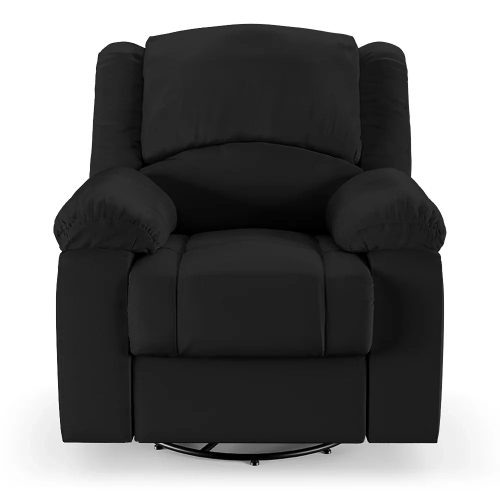 Poltrona do Papai Reclinável Pietra Glider Giratória USB FH9 PU Preto - Mpozenato