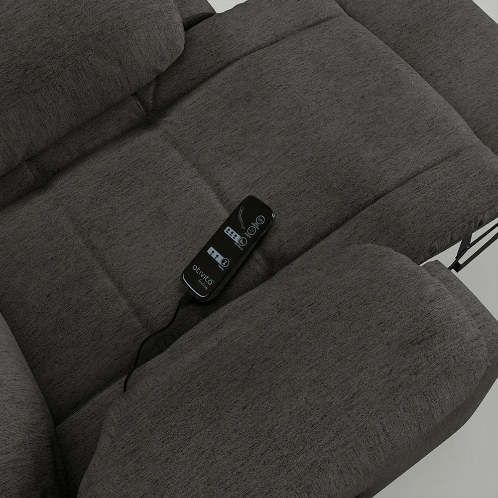 Poltrona do Papai Reclinável Pietra Glider Giratória Massagem FH9 Linho Grafite - Mpozenato