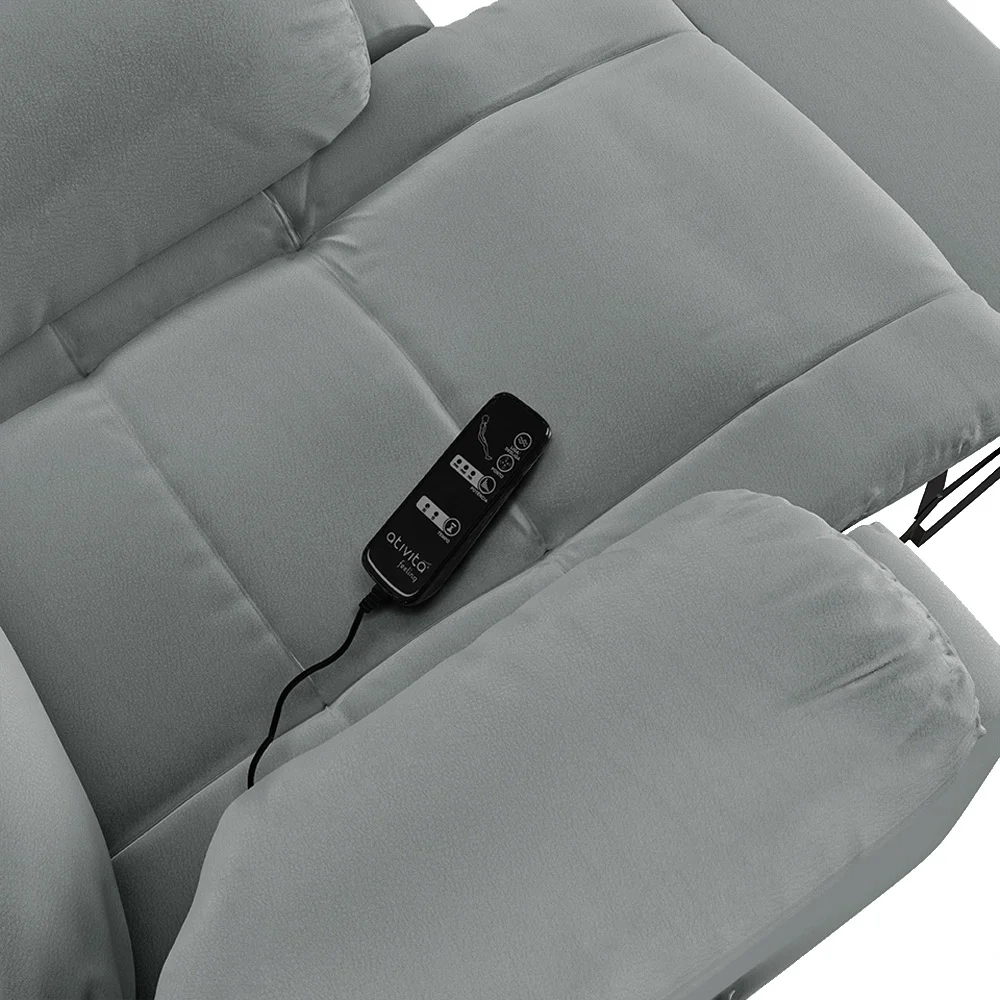 Poltrona do Papai Reclinável Pietra Glider Giratória Massagem FH9 PU Cinza - Mpozenato