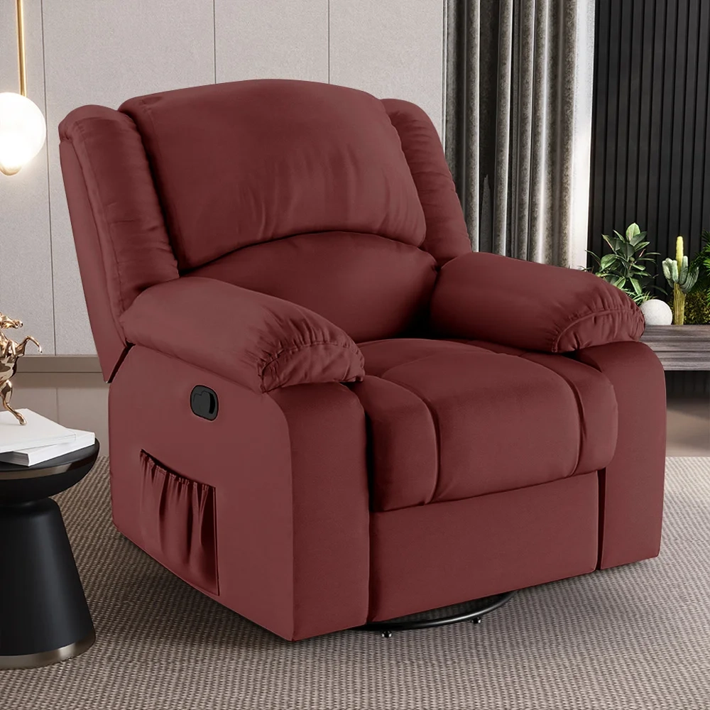 Poltrona do Papai Reclinável Pietra Glider Giratória Massagem FH9 PU Vermelho - Mpozenato