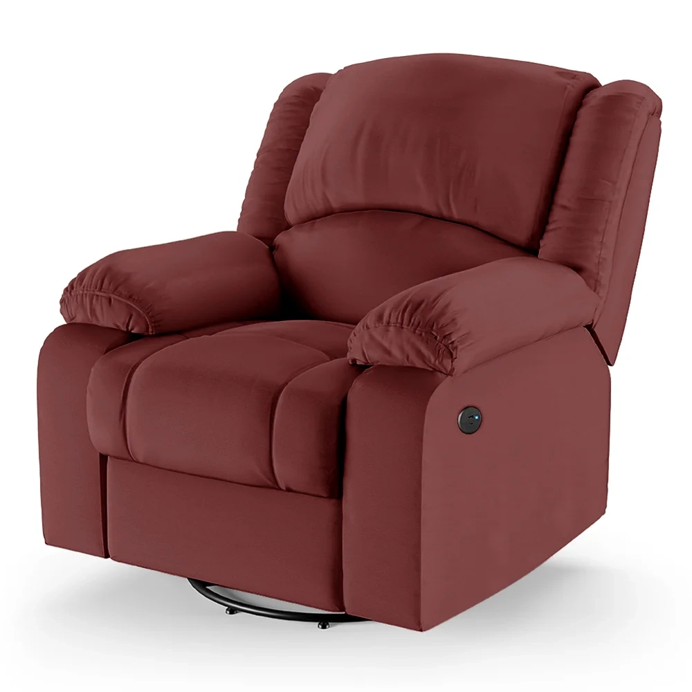 Poltrona do Papai Reclinável Pietra Glider Giratória Massagem FH9 PU Vermelho - Mpozenato