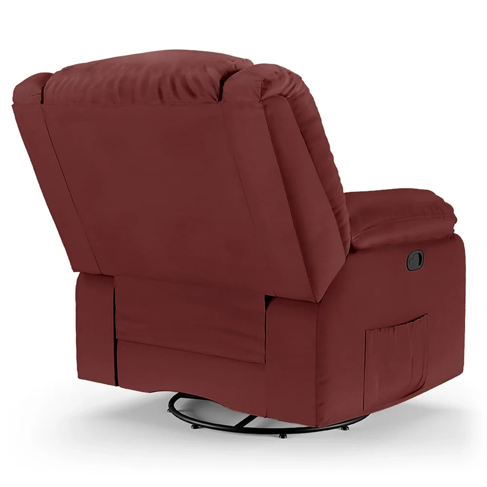 Poltrona do Papai Reclinável Pietra Glider Giratória Massagem FH9 PU Vermelho - Mpozenato