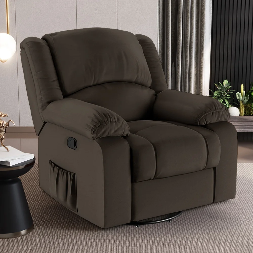 Poltrona do Papai Reclinável Pietra Glider Giratória Massagem FH9 PU Marrom - Mpozenato