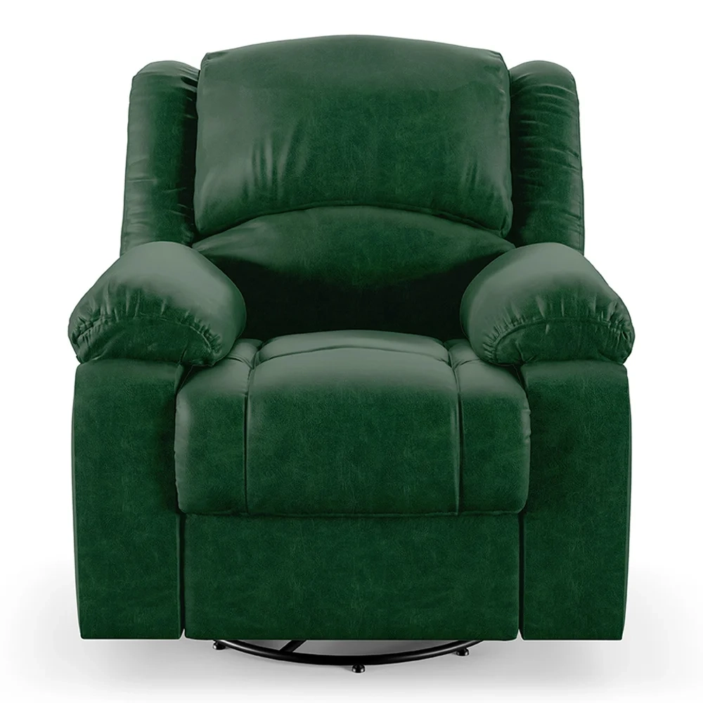 Poltrona do Papai Reclinável Pietra Glider Giratória Massagem FH9 PU Verde Musgo - Mpozenato