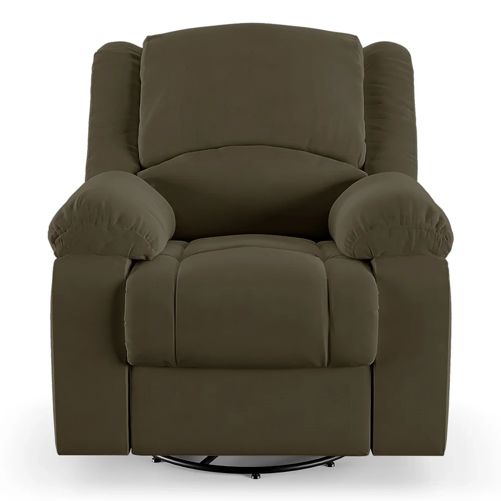 Poltrona do Papai Reclinável Pietra Glider Giratória Massagem FH9 Veludo Capuccino - Mpozenato