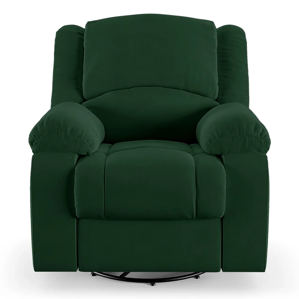 Poltrona do Papai Reclinável Pietra Glider Giratória Massagem FH9 Veludo Verde - Mpozenato