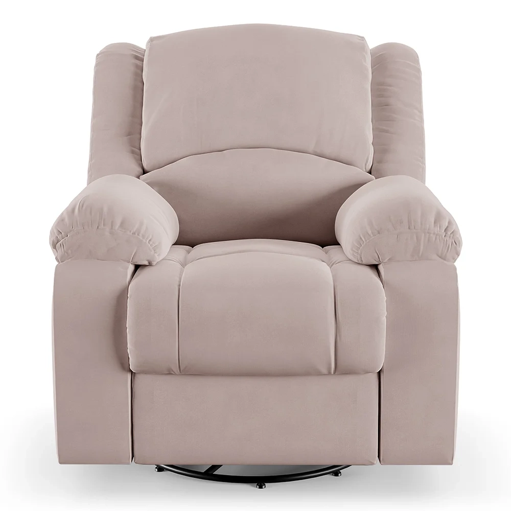 Poltrona do Papai Reclinável Pietra Glider Giratória Massagem FH9 Veludo Rosê - Mpozenato