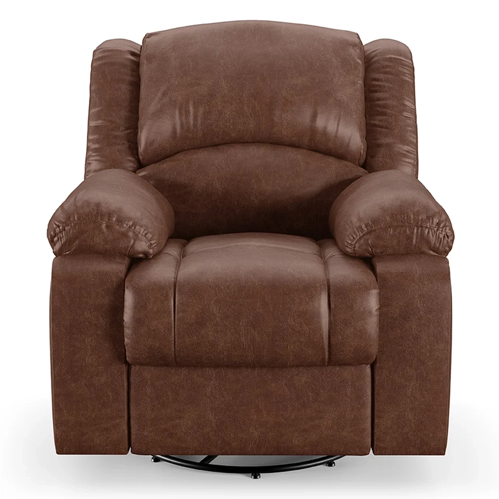 Poltrona do Papai Reclinável Pietra Glider Giratória Massagem FH9 PU Marrom Brilho - Mpozenato