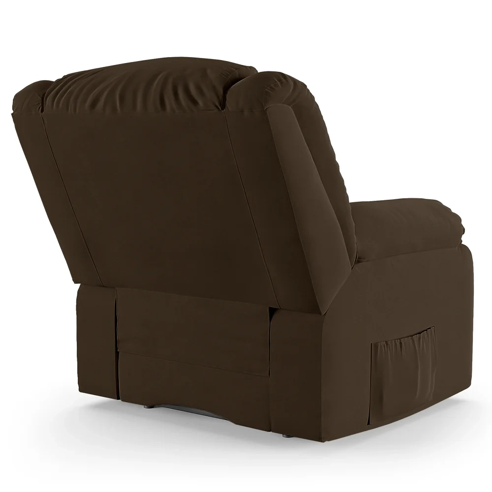 Poltrona do Papai Reclinável Pietra Controle Power Elétrico FH9 Veludo Marrom - Mpozenato