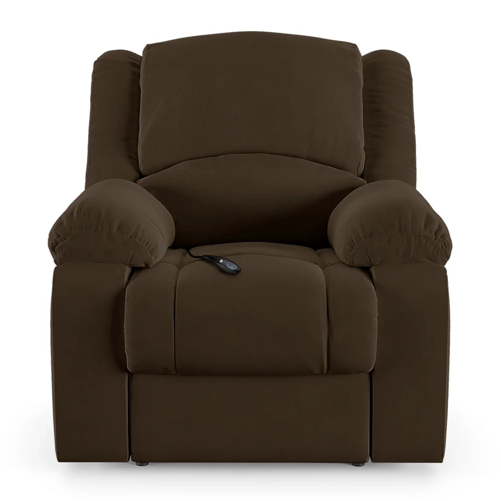 Poltrona do Papai Reclinável Pietra Controle Power Elétrico FH9 Veludo Marrom - Mpozenato