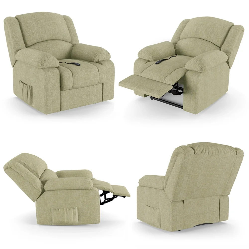 Poltrona do Papai Reclinável Pietra Controle Power Elétrico FH9 Linho Bege - Mpozenato