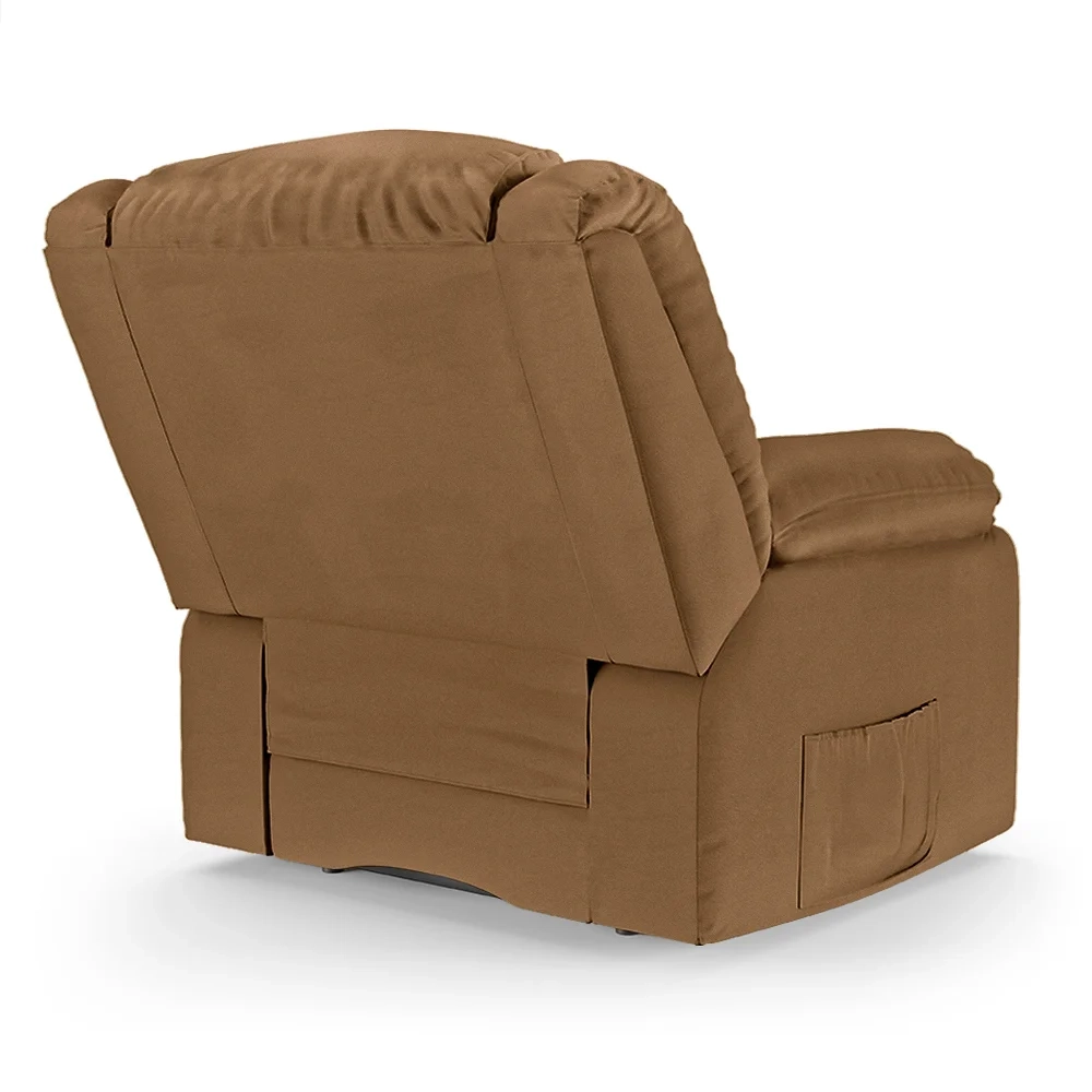 Poltrona do Papai Reclinável Pietra Controle Power Elétrico FH9 PU Caramelo - Mpozenato