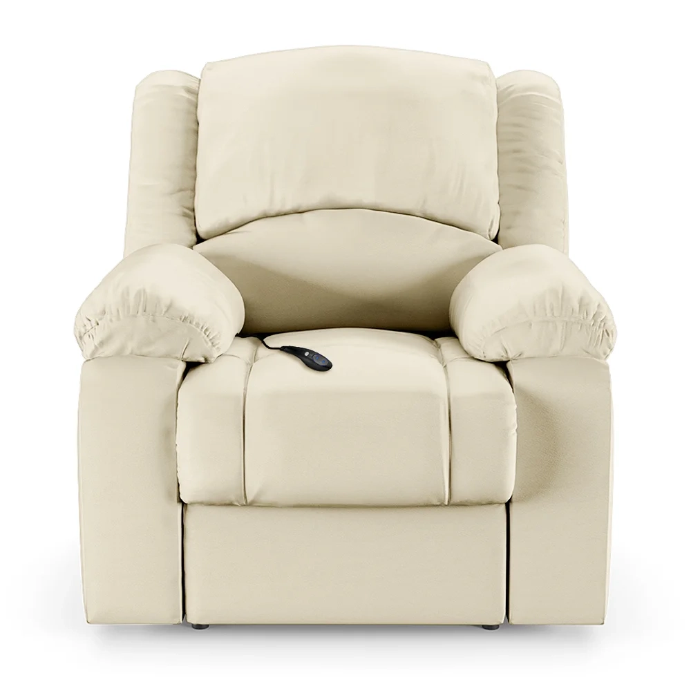 Poltrona do Papai Reclinável Pietra Controle Power Elétrico FH9 PU Bege - Mpozenato
