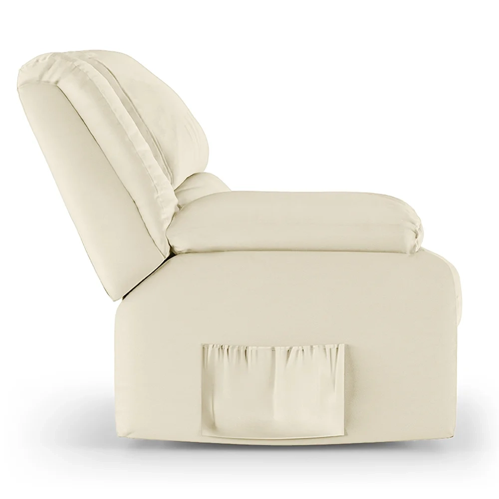 Poltrona do Papai Reclinável Pietra Controle Power Elétrico FH9 PU Bege - Mpozenato