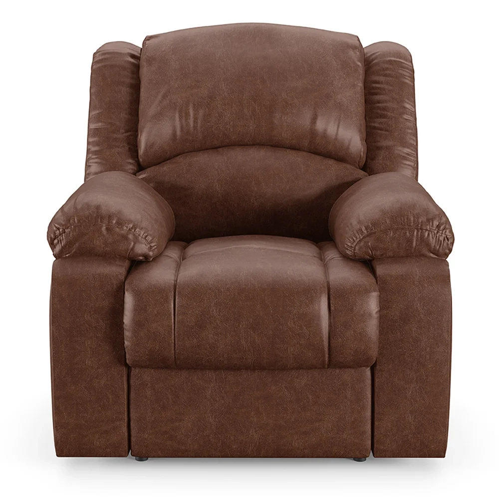Poltrona do Papai Reclinável Pietra Power Elétrica Massagem FH9 PU Marrom Brilho - Mpozenato