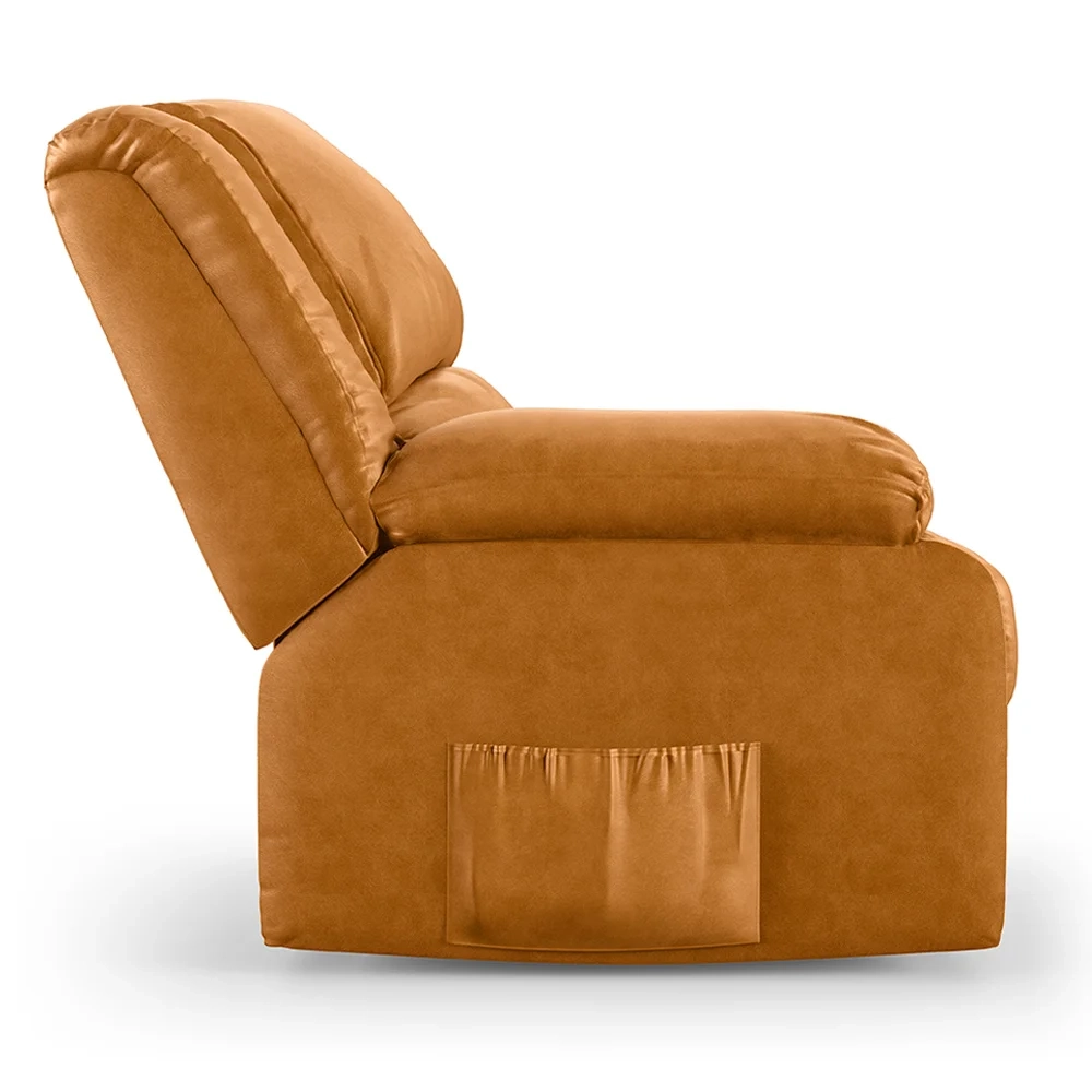 Poltrona do Papai Reclinável Pietra Controle Power Elétrico FH9 PU Whisky - Mpozenato