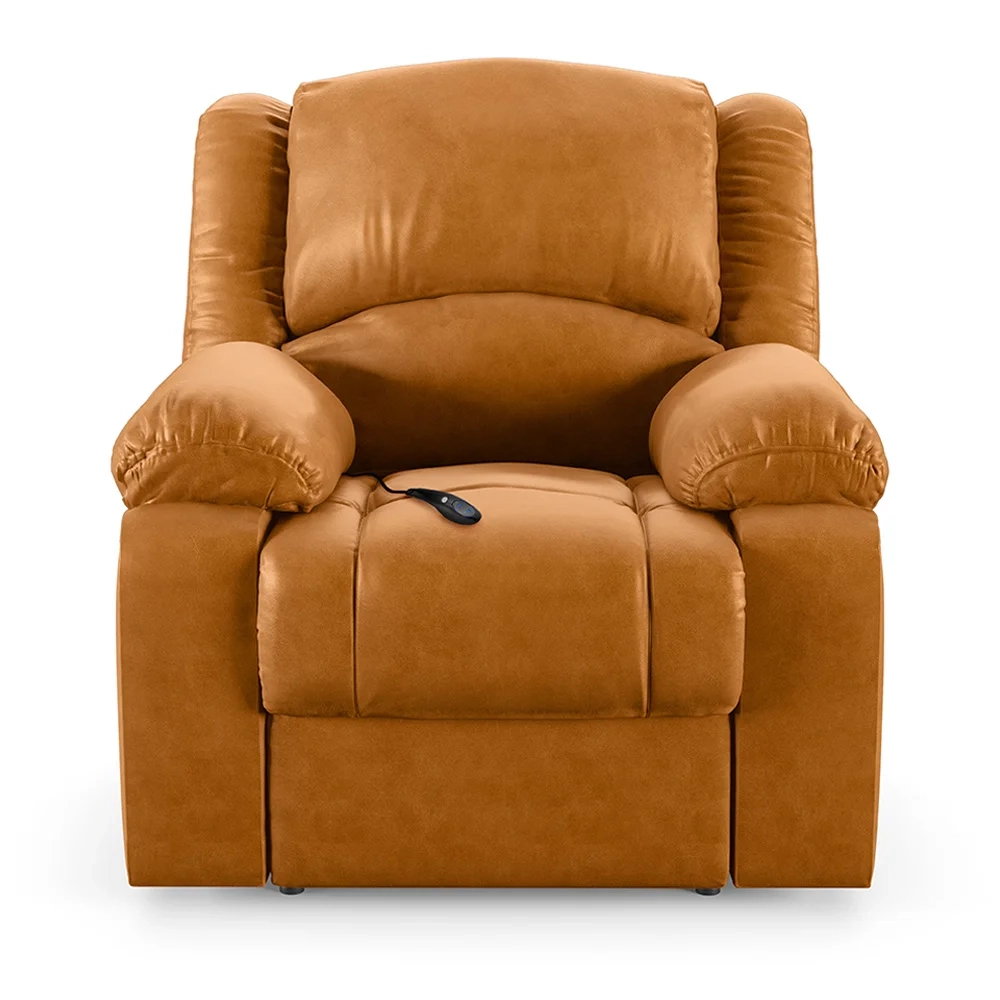 Poltrona do Papai Reclinável Pietra Controle Power Elétrico FH9 PU Whisky - Mpozenato