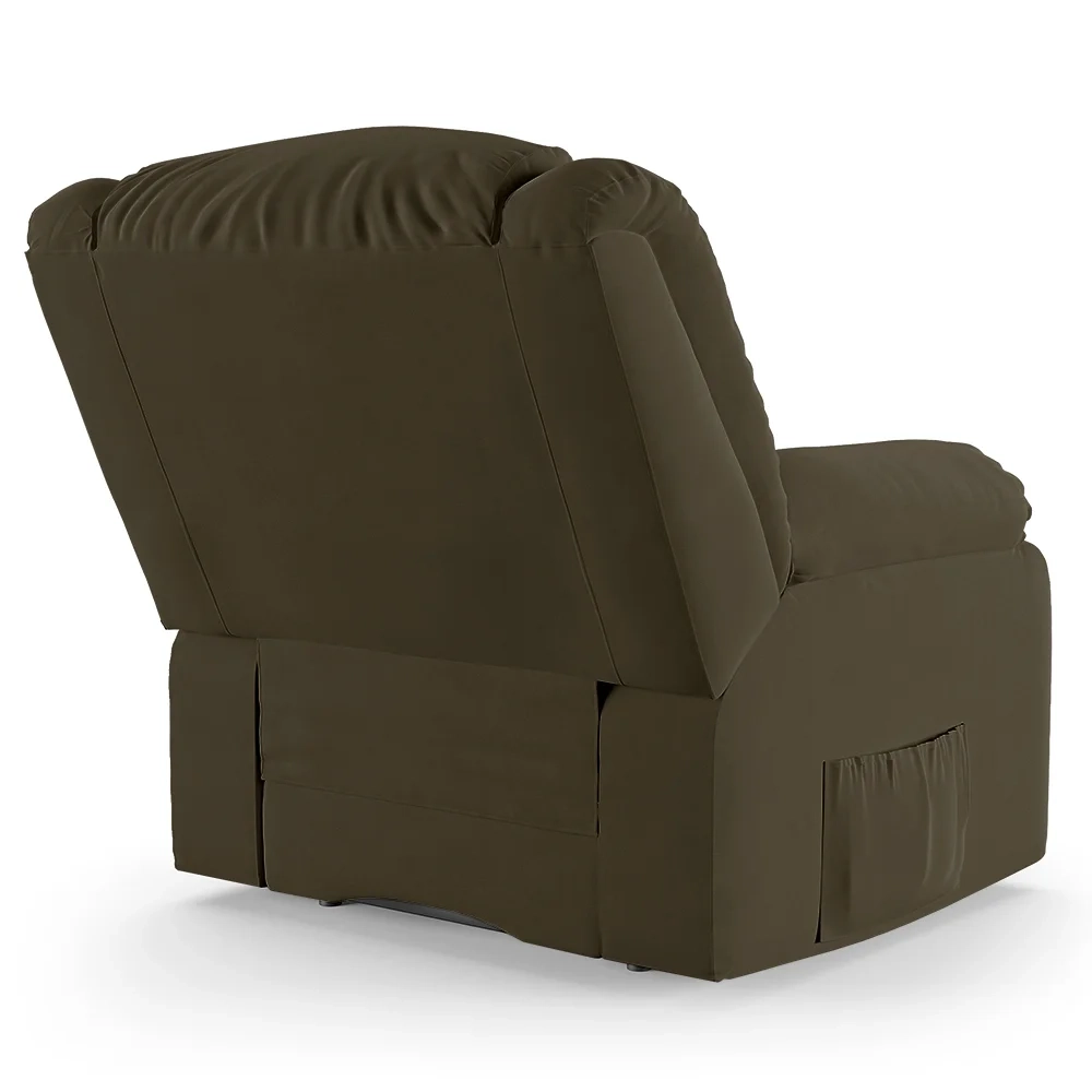 Poltrona do Papai Reclinável Pietra Controle Power Elétrico FH9 Veludo Capuccino - Mpozenato