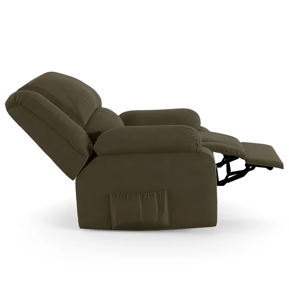 Poltrona do Papai Reclinável Pietra Controle Power Elétrico FH9 Veludo Capuccino - Mpozenato