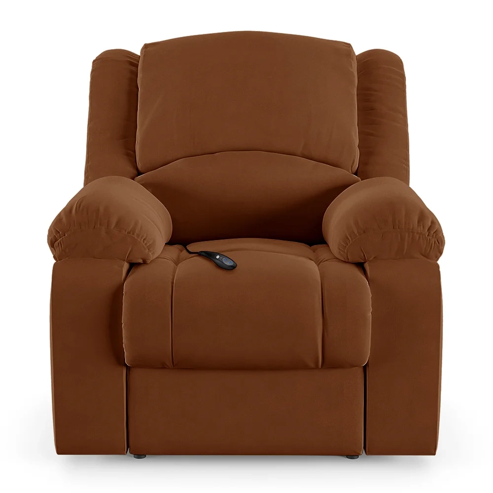 Poltrona do Papai Reclinável Pietra Controle Power Elétrico FH9 Veludo Terracota - Mpozenato