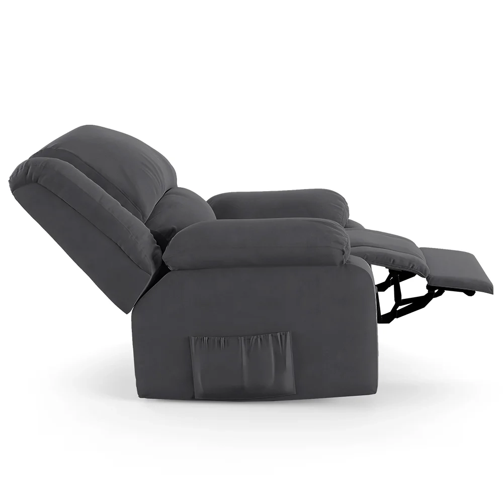 Poltrona do Papai Reclinável Pietra Controle Power Elétrico FH9 Veludo Cinza - Mpozenato