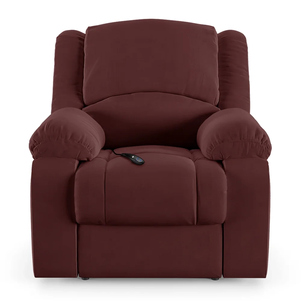 Poltrona do Papai Reclinável Pietra Controle Power Elétrico FH9 Veludo Vinho - Mpozenato