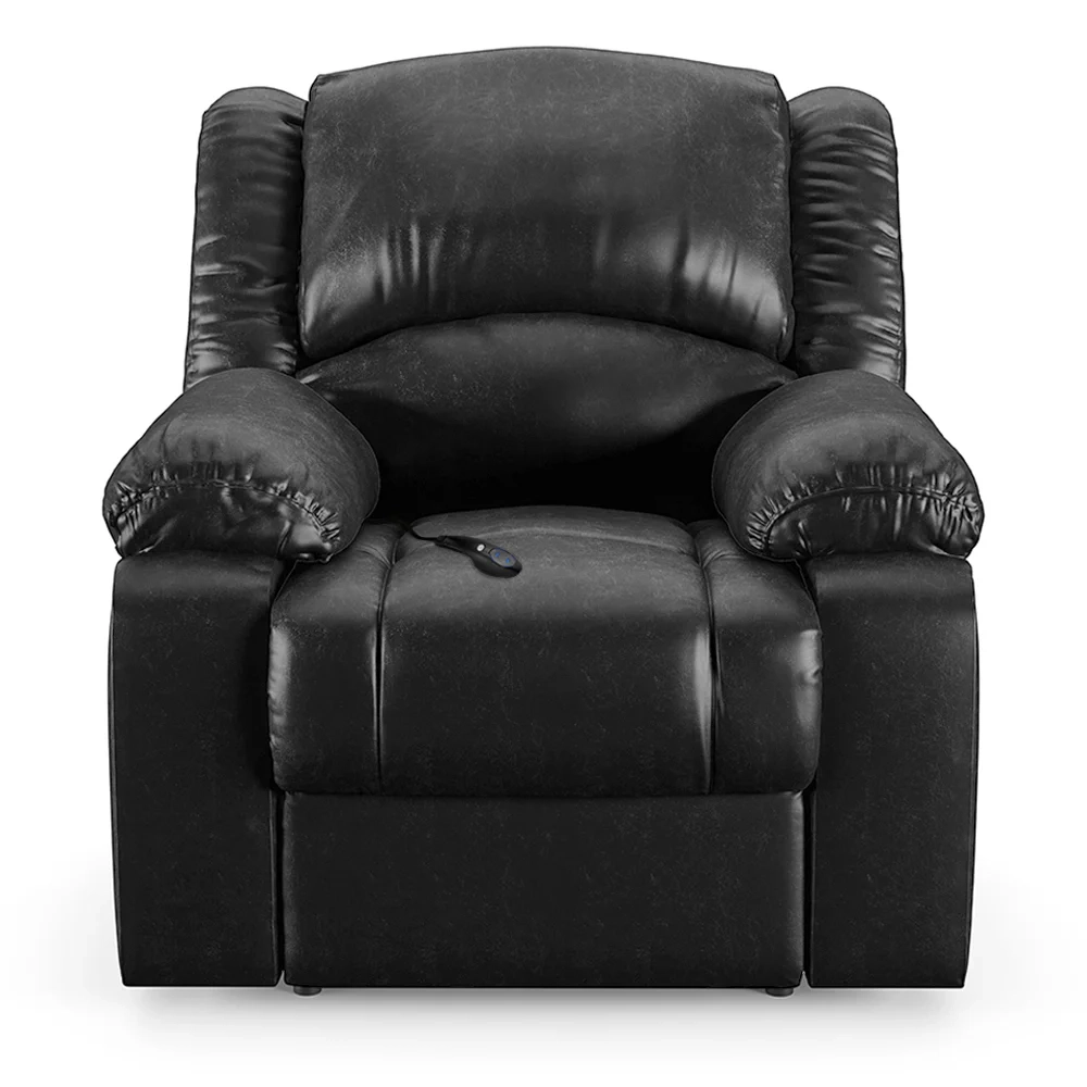 Poltrona do Papai Reclinável Pietra Controle Power Elétrico FH9 PU Preto Brilho - Mpozenato