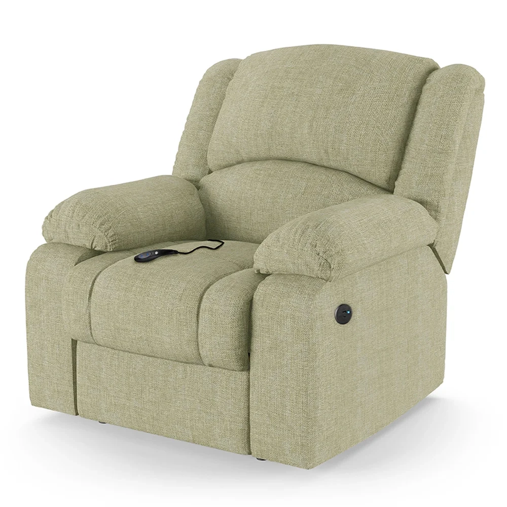 Poltrona do Papai Reclinável Pietra Controle Power Elétrico USB FH9 Linho Bege - Mpozenato