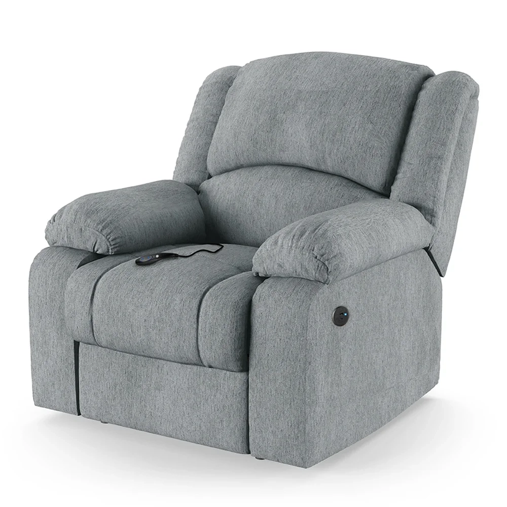 Poltrona do Papai Reclinável Pietra Controle Power Elétrico USB FH9 Linho Cinza - Mpozenato