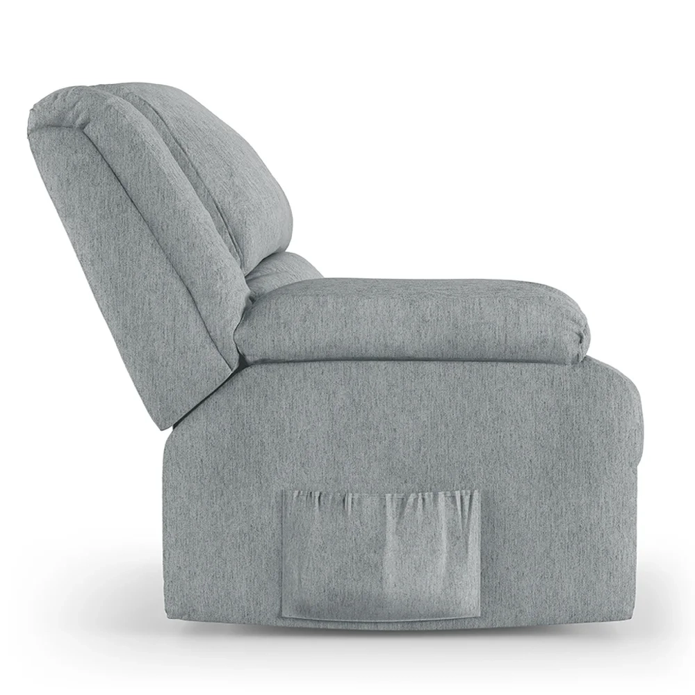 Poltrona do Papai Reclinável Pietra Controle Power Elétrico USB FH9 Linho Cinza - Mpozenato