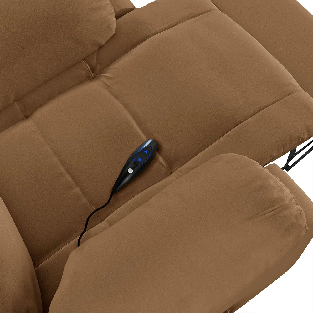 Poltrona do Papai Reclinável Pietra Controle Power Elétrico USB FH9 PU Caramelo - Mpozenato