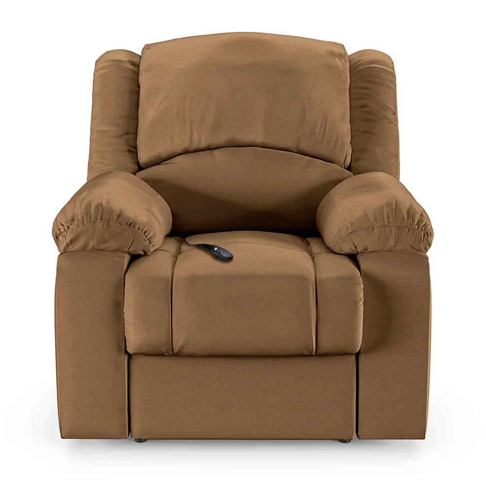 Poltrona do Papai Reclinável Pietra Controle Power Elétrico USB FH9 PU Caramelo - Mpozenato