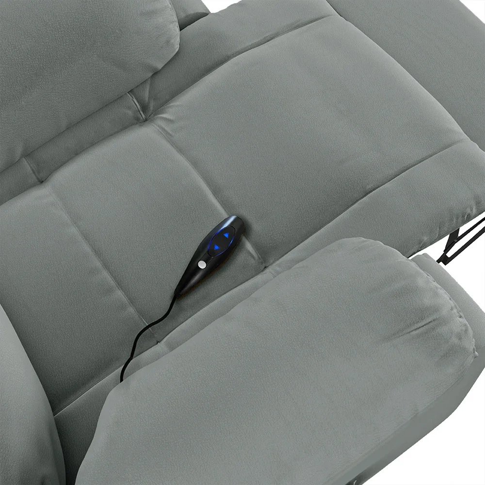 Poltrona do Papai Reclinável Pietra Controle Power Elétrico USB FH9 PU Cinza - Mpozenato