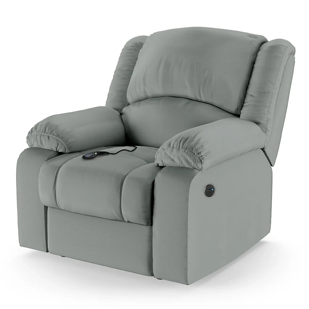 Poltrona do Papai Reclinável Pietra Controle Power Elétrico USB FH9 PU Cinza - Mpozenato