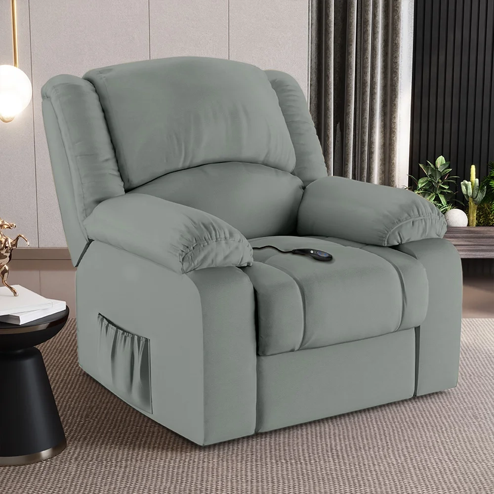 Poltrona do Papai Reclinável Pietra Controle Power Elétrico USB FH9 PU Cinza - Mpozenato